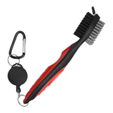 Maxbell Golf Club Brush with Carabiner Groove Cleaner for Golf Accessories Red