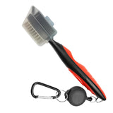 Maxbell Golf Club Brush with Carabiner Groove Cleaner for Golf Accessories Red