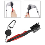 Maxbell Golf Club Brush with Carabiner Groove Cleaner for Golf Accessories Red