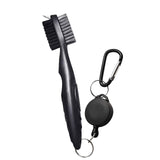 Maxbell Golf Club Brush with Carabiner Groove Cleaner for Golf Accessories Black