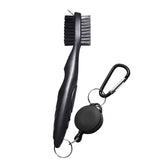 Maxbell Golf Club Brush with Carabiner Groove Cleaner for Golf Accessories Black