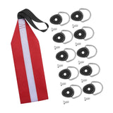 Maxbell Kayak Safety Flag with D Rings Signal Rope Buckles Caution for Canoe Boat Oval Buckles