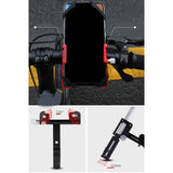Maxbell Bicycle Phone Holder Mount Clamp Support MTB GPS Stand Mount  Black Red