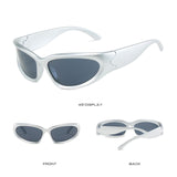 Maxbell Fashion Rectangle Sunglasses Punk Sun Glasses Summer Eyewear Hip Hop Silver