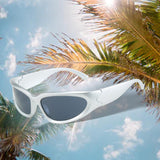 Maxbell Fashion Rectangle Sunglasses Punk Sun Glasses Summer Eyewear Hip Hop Silver