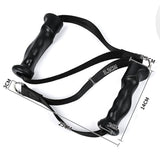 Maxbell 2 Pieces Cable Machine Attachment Handles Gym Accessory Black Nylon Yoga