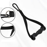 Maxbell 2 Pieces Cable Machine Attachment Handles Gym Accessory Black Nylon Yoga