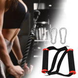 Maxbell 2x Cable Machine Attachment Handles Exercise Equipment Workout Nylon  Red