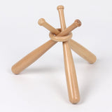 Maxbell Wooden Mini Baseball Bat Stand and Circles Bracket Golf Baseball Holder