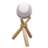 Maxbell Wooden Mini Baseball Bat Stand and Circles Bracket Golf Baseball Holder