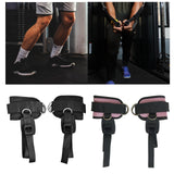 Maxbell 2 Pieces Ankle Straps Pedal Rope Glute Exercises Workout Ankle Cuff Set Black