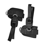 Maxbell 2 Pieces Ankle Straps Pedal Rope Glute Exercises Workout Ankle Cuff Set Black