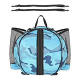 Maxbell Basketball Bag Backpack Waterproof Mesh Pockets for Football Volleyball gray blue