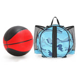 Maxbell Basketball Bag Backpack Waterproof Mesh Pockets for Football Volleyball gray blue