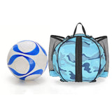 Maxbell Basketball Bag Backpack Waterproof Mesh Pockets for Football Volleyball gray blue