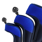 Maxbell 3x Mesh Golf Wood Head Cover Headcover Protector Sleeve Accessories Blue