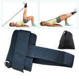 Maxbell Ankle Straps Padded Gym Training metal ring for Legs Fitness ABS Glutes Workout Black