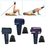 Maxbell Ankle Straps Padded Gym Training metal ring for Legs Fitness ABS Glutes Workout Black