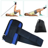 Maxbell Ankle Straps Padded Gym Training metal ring for Legs Fitness ABS Glutes Workout Blue