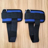 Maxbell Ankle Straps Padded Gym Training metal ring for Legs Fitness ABS Glutes Workout Blue