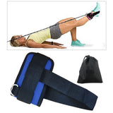 Maxbell Ankle Straps Padded Gym Training metal ring for Legs Fitness ABS Glutes Workout Blue