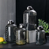 Maxbell Water Bottle with Straw Time Marker Sports Water Jug Workout Yoga Black 1.6L