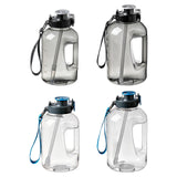 Maxbell Water Bottle with Straw Time Marker Sports Water Jug Workout Yoga Black 1.6L