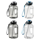 Maxbell Water Bottle with Straw Time Marker Sports Water Jug Workout Yoga Black 1.6L