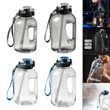 Maxbell Water Bottle with Straw Time Marker Sports Water Jug Workout Yoga Black 1.6L