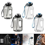 Maxbell Water Bottle with Straw Time Marker Sports Water Jug Workout Yoga Black 1.6L