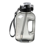 Maxbell Water Bottle with Straw Time Marker Sports Water Jug Workout Yoga Black 1.6L