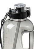 Maxbell Water Bottle with Straw Time Marker Sports Water Jug Workout Yoga Black 1.6L