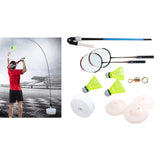 Maxbell Single Badminton Trainer Device Simulator Elastic swing Beginners 2 Rackets + 3 Balls