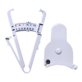 Maxbell 2Pcs Body Fat Caliper and Tape Measure for Body Measurement Tool Gym White