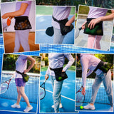 Maxbell Tennis Ball Holder Pickleballs Waist Hip Training Bag Pouch Women Men Sack Black