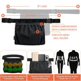 Maxbell Tennis Ball Holder Pickleballs Waist Hip Training Bag Pouch Women Men Sack Black