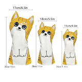 Maxbell 4Pcs Cat Golf Wood Head Cover Golf Club Headcover PU Leather Waterproof Yellow