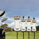 Maxbell 4x Golf Wood Head Covers Club Headcover with Interchangeable Number Tag Yellow