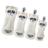 Maxbell 4x Golf Wood Head Covers Club Headcover with Interchangeable Number Tag Gray