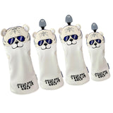 Maxbell 4x Golf Wood Head Covers Club Headcover with Interchangeable Number Tag Gray