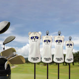 Maxbell 4x Golf Wood Head Covers Club Headcover with Interchangeable Number Tag Gray