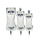 Maxbell 4x Golf Wood Head Covers Club Headcover with Interchangeable Number Tag Gray