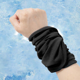 Maxbell Wrist Sweatband Unisex Cooling Wristband Sweat Band Towel for Running Yoga Black