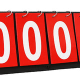Maxbell 6 digits Table Top Scoreboard Portable Scoring for Tennis Ball Indoor Games Red