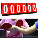 Maxbell 6 digits Table Top Scoreboard Portable Scoring for Tennis Ball Indoor Games Red