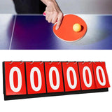 Maxbell 6 digits Table Top Scoreboard Portable Scoring for Tennis Ball Indoor Games Red