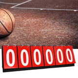 Maxbell 6 digits Table Top Scoreboard Portable Scoring for Tennis Ball Indoor Games Red
