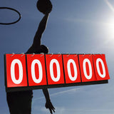 Maxbell 6 digits Table Top Scoreboard Portable Scoring for Tennis Ball Indoor Games Red