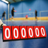 Maxbell 6 digits Table Top Scoreboard Portable Scoring for Tennis Ball Indoor Games Red