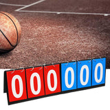 Maxbell 6 digits Table Top Scoreboard Portable Scoring for Tennis Ball Indoor Games Red and Blue